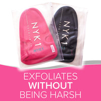 DEEP Exfoliation Body Exfoliator Mitt for Dead Skin Removal (Pink) NYK1 Exfolimitt Exfoliating Glove for Smooth, Healthy & Glowing Skin - Washable, Quick-Drying & Gentle On Skin