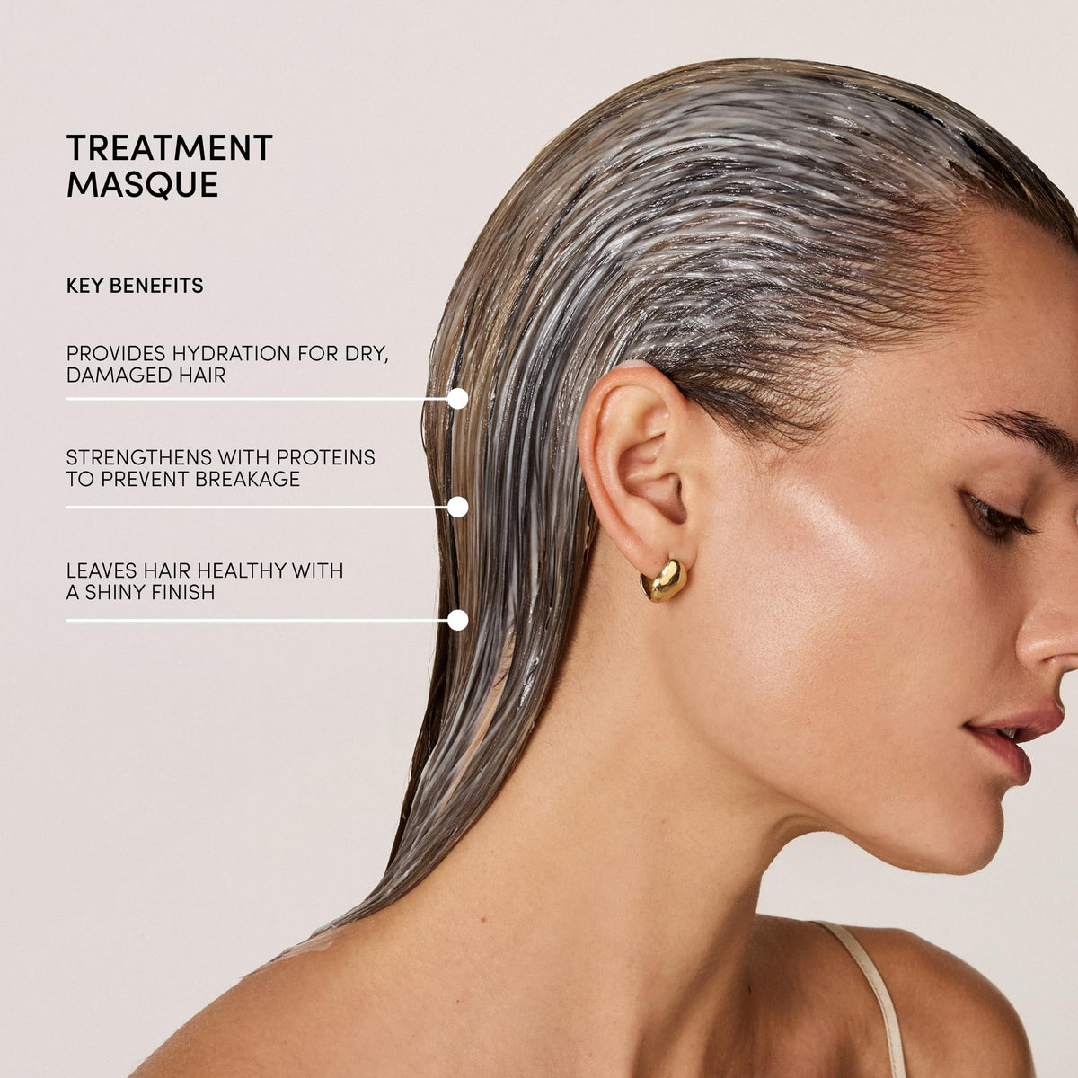 OUAI Thick Hair Treatment Masque Travel Size - Almond Oil, Olive Oil & Hydrolyzed Keratin to Repair & Restore Damaged Hair - Softens, Smooths & Strengthens - Phthalate & Paraben Free Hair Mask - 100ml