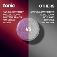 Tonic Health Rest and Recovery Effervescent Tablets - 300mg Elemental Magnesium, Ashwagandha, Lemon Balm - No Sugar, Magnesium Glycinate - Relax and Recharge, Calming Cherry 20 Count