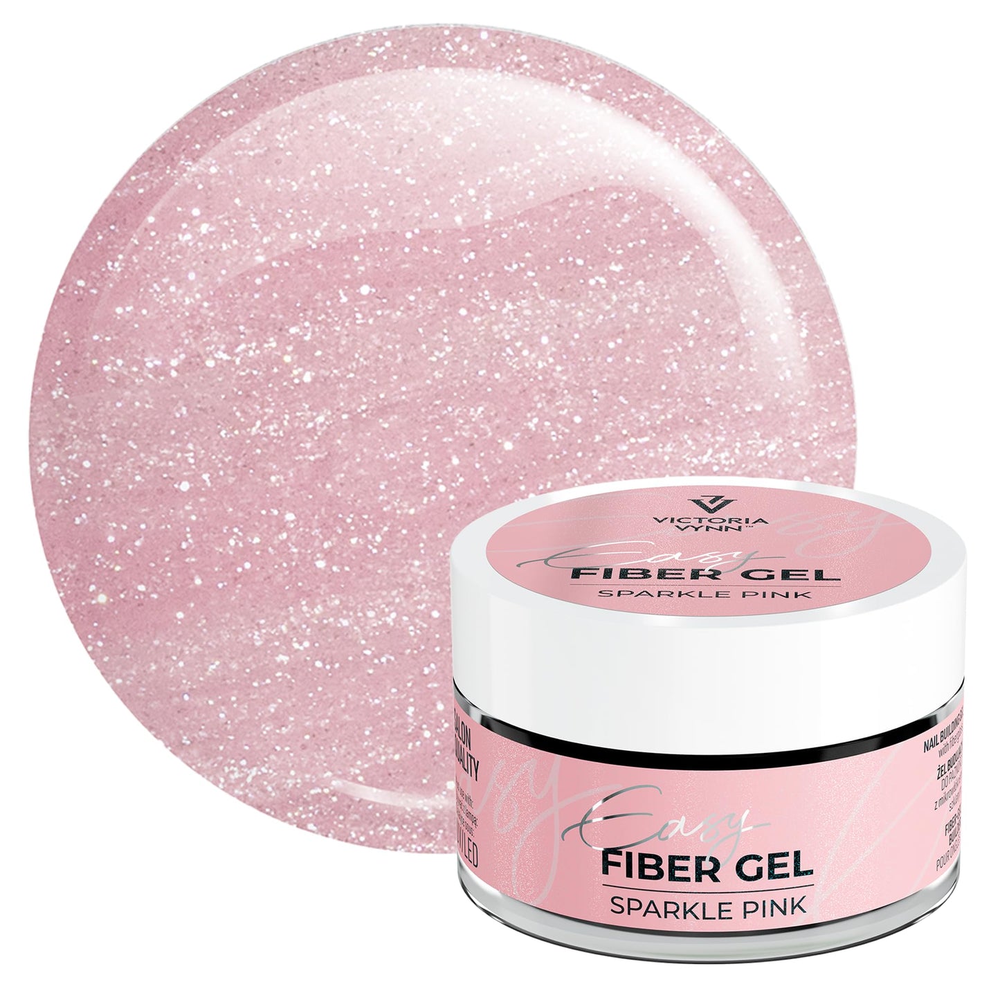 VICTORIA VYNN Victoria Vynn Sparkling UV/LED Builder Gel Easy Fiber Gel for Nail Manicure Glitter (Sparkle Pink, 15ml)
