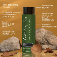 Sunny Isle Rosemary Mint Hair & Strong Roots Shampoo 12oz, Anti-Breakage Formula, Infused with Biotin and Jamaican Black Castor Oil, All Hair Types