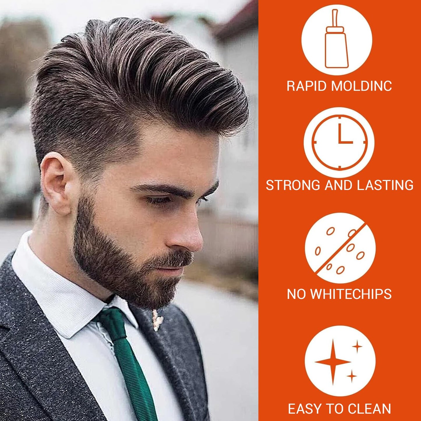 Bettinay Hair Gel Mens, 2 In 1 Long Lasting Fluffy Styling Gel with Comb, Moisturizing Hair Wax Gel