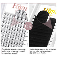 Higu clace Higu Clace 10D 0.07 C Curl Mix 10-15mm Volume Eyelash Extensions With Pointed Base Middle Stem (10D 0.07 C Mix 10-15)