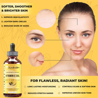 DUASASH Duasash Vitamin E Oil for Skin & Face Naturally Sourced Plant-Based Organic 100% Pure Vitamin E Oil for Hair Growth d-Alpha-tocopherol Body Oil for Women & Men, Moisturizes Skin, Hair, Nails 60ml