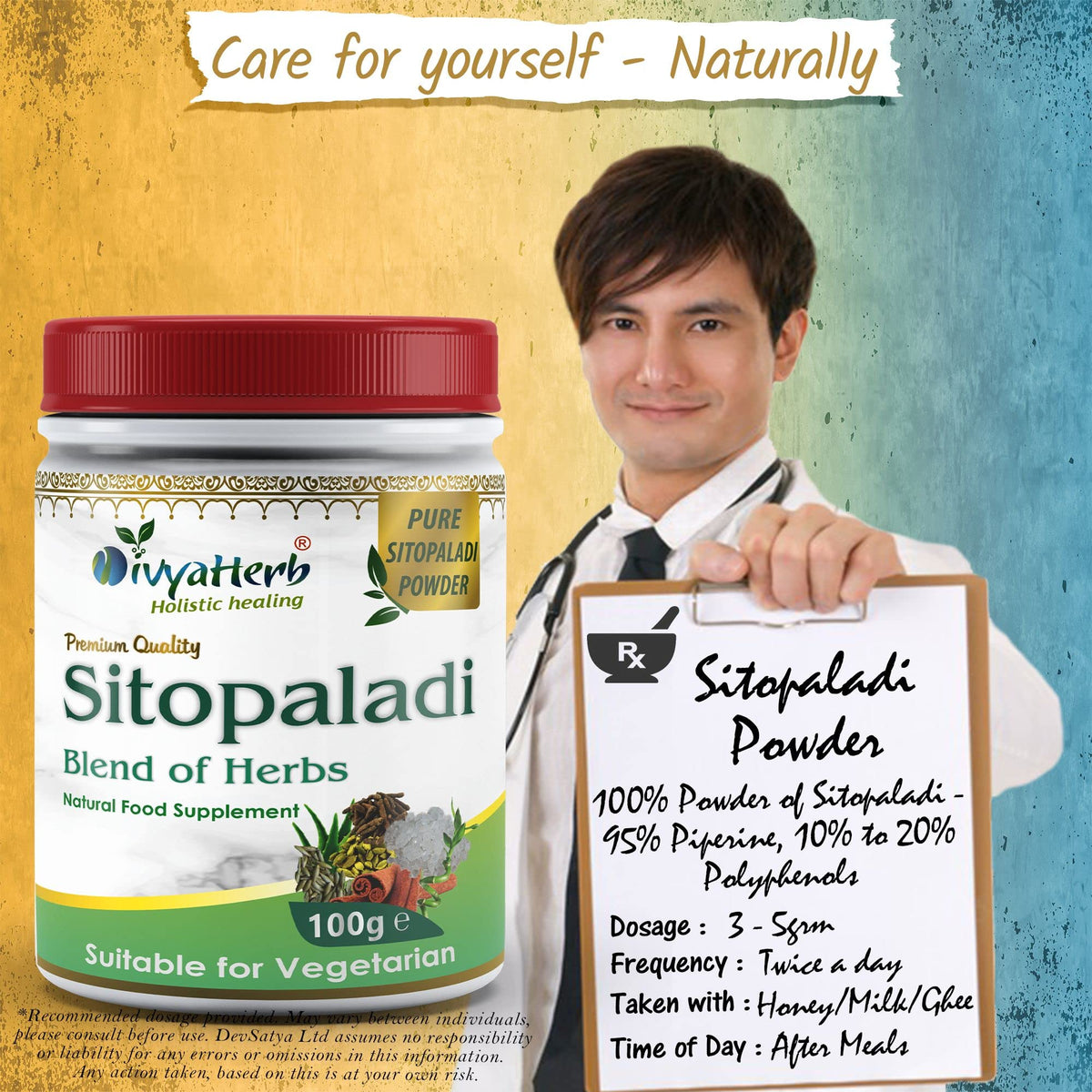 Aushadh DivyaHerb Sitopaladi Powder 100grm, Natural, (Pack of 1)