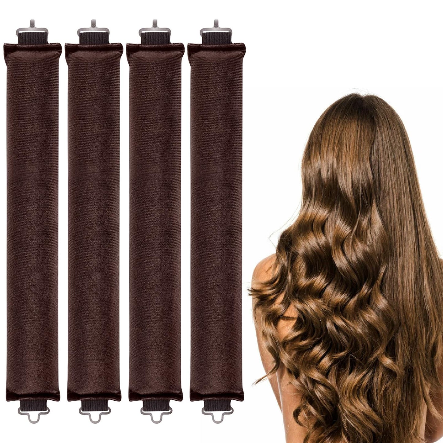 LFCFBH 4PCS Heatless Curling Rod, Soft Overnight Blowout Rods for Long Hair, Short Hair, Straight or Curly Hair