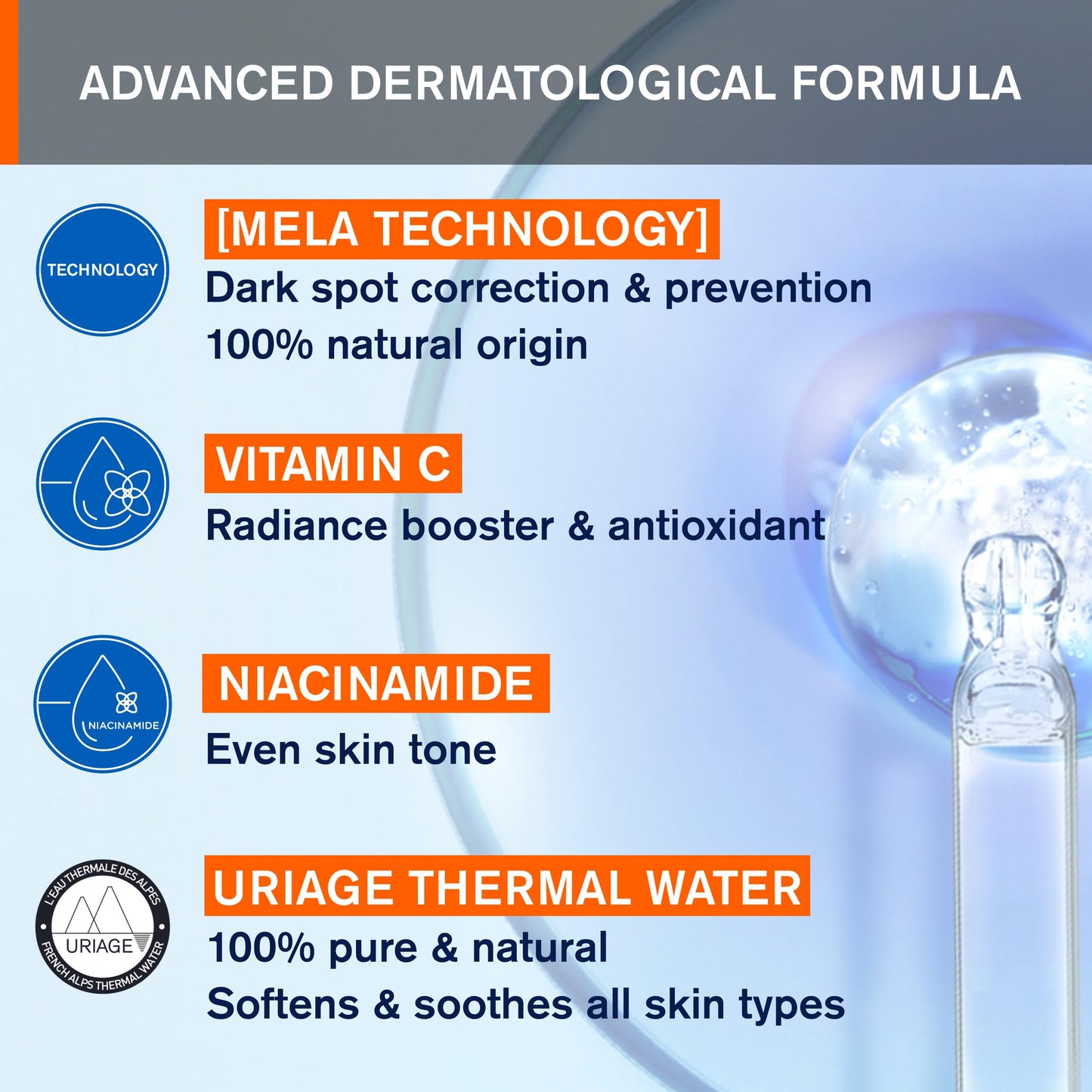 Uriage Dépiderm Brightening Cleansing Foaming Cream 100ml - Cleanses, Unifies, Illuminates Matte Complexion - Corrects and Prevents Dark Spots - Power of Mela-Technology & Vitamin C