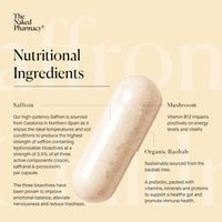 The Naked Pharmacy | Saffrosun for Children | Promotes Sleep & Emotional Balance | Natural Saffron Supplements with Vitamins D3 & B12 | High Strength | No Additives | Vegan | 60 Capsules