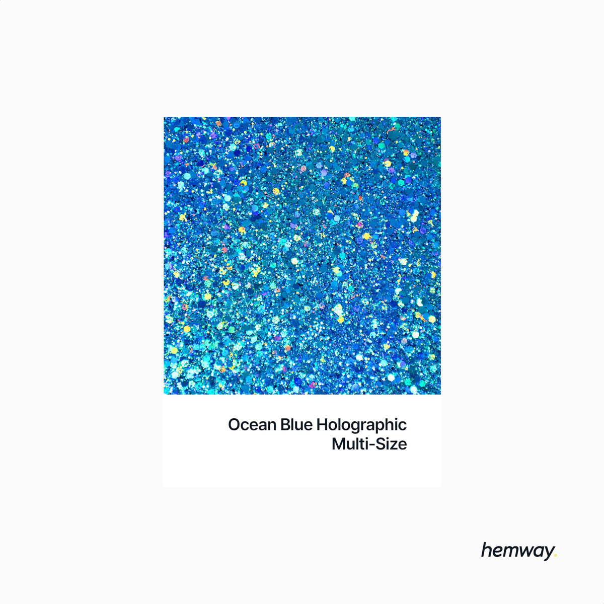 Hemway Ocean Blue Holographic Glitter Multi-Size 120g/4.2oz Metallic Resin Craft Glitter Flake Sequins for Epoxy Tumblers Hair Face Body Eye Glitter Nail Art Festival DIY Party Decorations