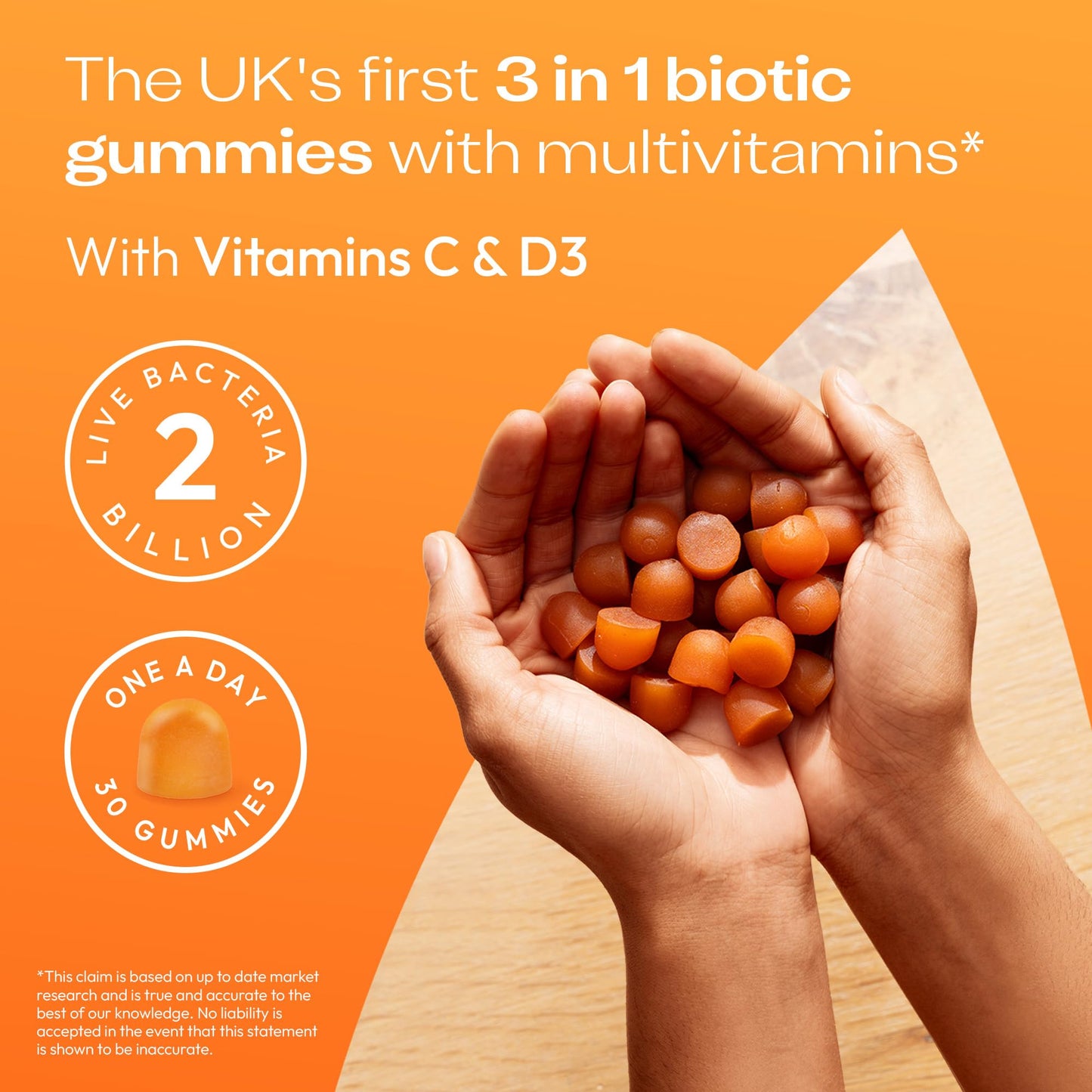 Bio-Kult 3in1 Gut Health Gummies for Adults | 2B CFU + Multivitamins | Orange Flavour | 30 Probiotic Gummies