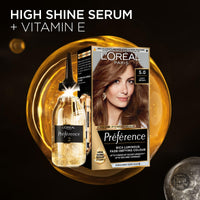 L'Oreal Paris Preference Hair Dye, Luminous Permanent Rich Hair Colour, Long Lasting Brilliance, Achieve Radiant, Salon-Inspired Results, Shade: 4.15, Caracas