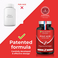 Folic Acid (400mcg) | Patented Vitamin B9 | 120 Vegan Capsules | Pregnancy Vitamins | Active Form with Superior Assimilation | French Expertise