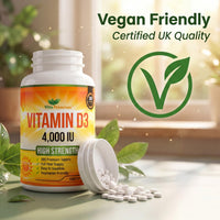 VitaPremium Vitamin D 4,000 IU Tablets, Maximum Strength Vitamin D3 Supplement, 365 Easy to Swallow Tablets - Full Year Supply