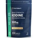 Horbäach Iodine Supplement 500mcg | 400 Vegan Tablets (1+ Year Supply) | High Strength Potassium Iodide | by Horbaach