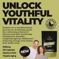 Nutrality Glynac Supplement 120 Capsules 1000mg | Vegetarian Friendly Anti-Aging Glutathione Formula with Glycine and NAC, for Enhanced Health, Wellness | Promotes Youthful Aging, Vitality