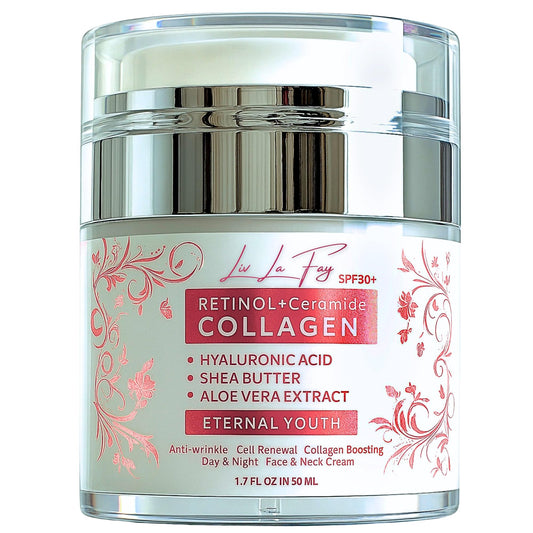Liv La Fay Retinol, 5 Peptides & Collagen Face Cream SPF 30 | Anti-Aging Day & Night Moisturiser with Hyaluronic Acid, Ceramides & Niacinamide | Face, Neck & Decollete | Korean-Inspired | 50ml