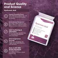 Hellenia Hyaluronic Acid Supplements 100mg Capsules | Supports Healthy Connective Tissue and Joints | Natural Moisturiser for Radiant Skin | 60 Hyaluronic Acid Capsules | Vegan Friendly - Made in the UK