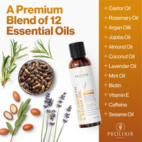 Organic Castor Oil with Rosemary, Argan, Jojoba, Almond & Coconut Oil - Natural Hair Loss Treatment