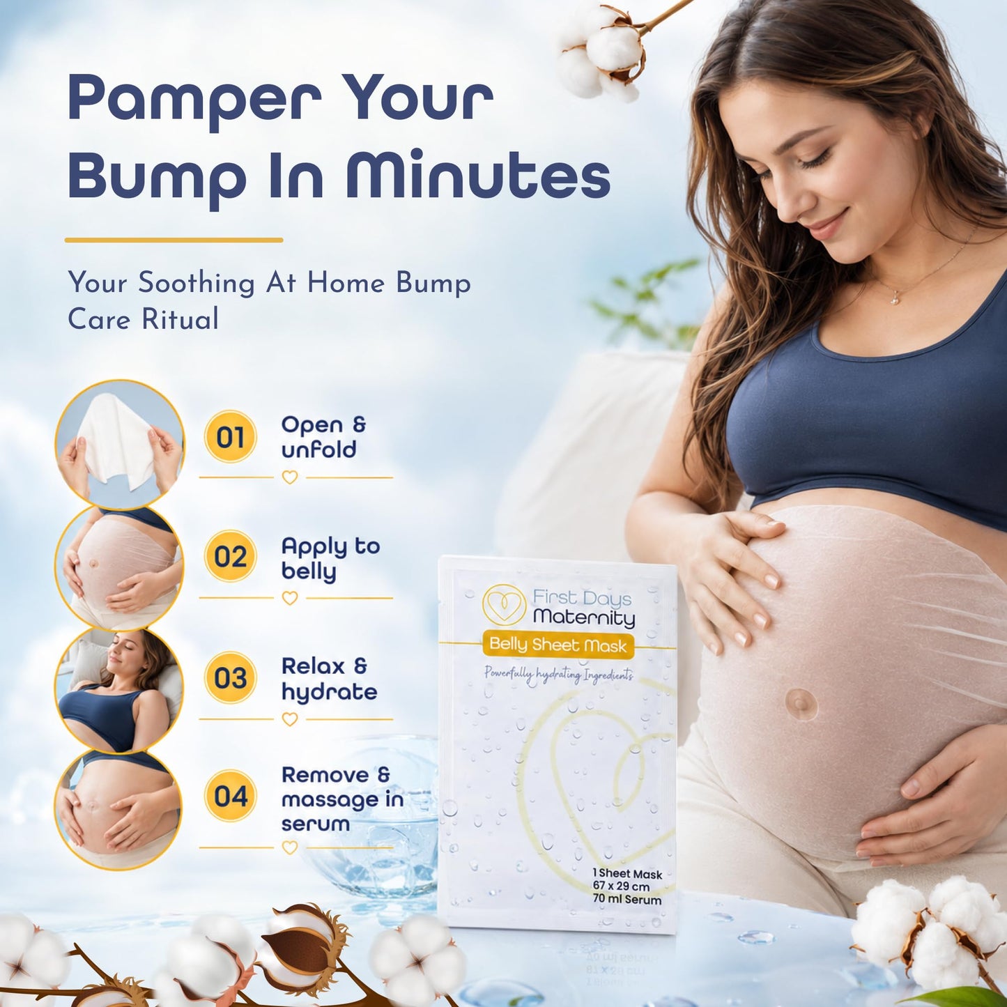 First Days Maternity Supplies First Days Maternity Belly Sheet Mask Mum to Be Pregnancy Gift