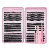 SIISTAS Fluffy Individual Eyelashes Kit 546Pcs Clusters Lashes 60D+80D+100D D Curl Thick Lash CLusters with Lash Bond and Seal Tweezers DIY Lash At Home Look Like Eyelash Extensions(60+80+100kit)