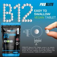 Vitamin B12 120 Tablets High Strength 1000mcg Vegan B12 Supplement | Pure Methylcobalamin | Tiredness and Fatigue Tablets | Immunity Supplements Made in UK by PROELITE