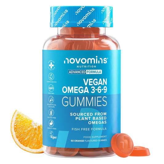 novomins Omega 3 6 9 Gummies |60 Vegan Omega 3 | Heart, Brain & Eyes | Novomins