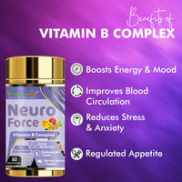 Vitaminnica Because your Health Matters Vitaminnica Neuro Force | Vitamin B-Complex B1, B2, B3, B6, B12 | Energy Levels & Metabolism | 60 Capsules