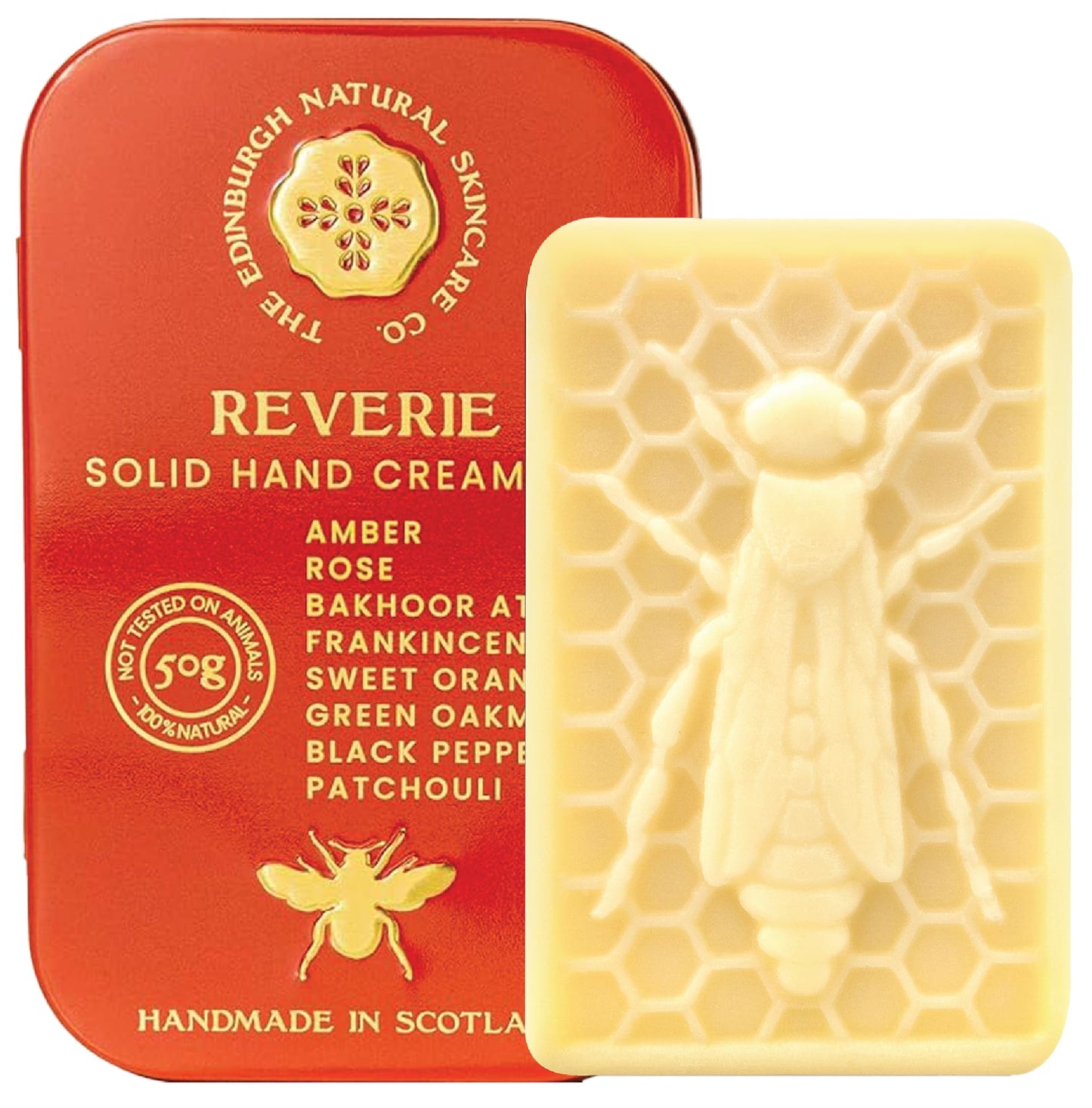 The Edinburgh Natural Skincare Company Ltd. Reverie Hand Cream Bar – 100% Natural Moisturiser for Very Dry Hands | With Beeswax, Cocoa Butter & Coconut Oil | Long-Lasting, Travel-Friendly, Cruelty-Free, Ideal for Gifting | 50g