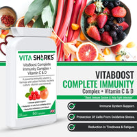 VitaBoost Complete Immunity Complex + Vitamin C & D. Fight Infection & Boost Immune Function. Anti-Viral & Anti-Bacterial. All-in-One Potent Vitamin C Formula. Essential Vitamins & Minerals