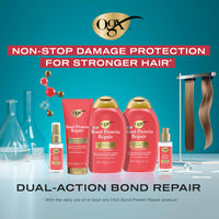 OGX Bond Protein Repair 3-in-1 Oil Mist, Repair & Protect, 34 percent Bond Complex, 24-Hour Smooth, Shine & Strength, for Medium to Thick Hair, 50ml