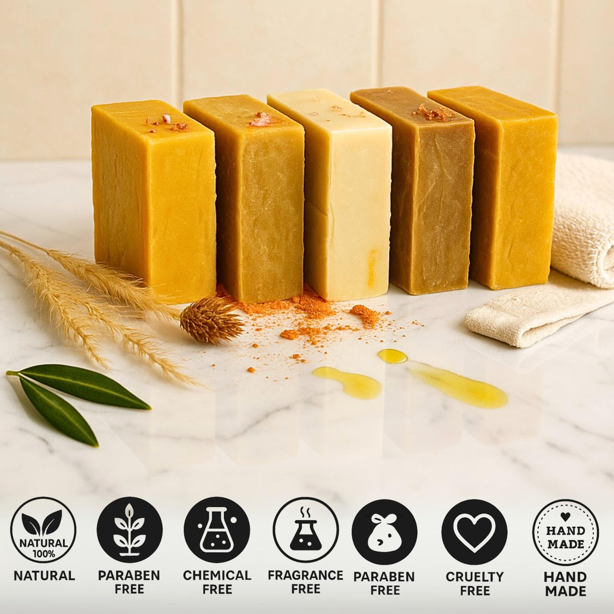 Earth Sabun Daphne Olive Oil Soap Bar – 40% Laurel Oil, 100% Natural Handmade Turkish Laurel Soap – Cold-Pressed Vegan Cleanser for Face, Body & Hair – 90g