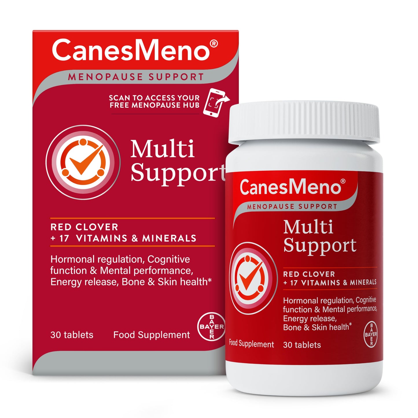 CanesMeno Menopause Support Multi Support 30 Tablets, containing Red Clover and 17 Vitamins and Minerals