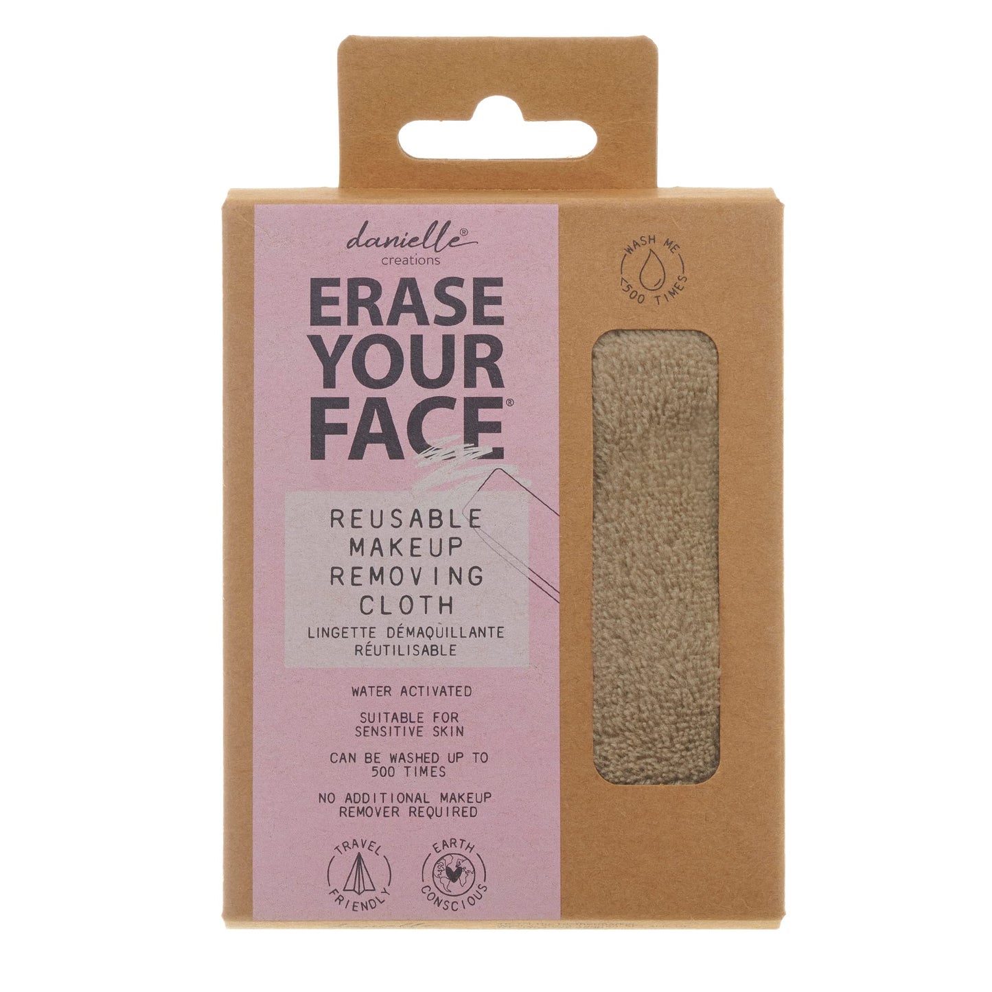 Upper Canada Danielle Creations Erase Your Face Eco Friendly Reusable Make Up Remover Cloth in Grey