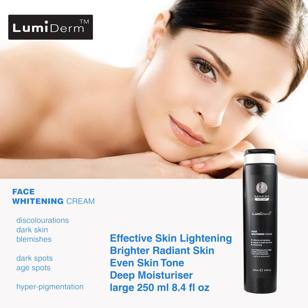 Lumiderm LumiDerm Face Radiance Care Cream for skin lightening, brightening and mosituriser, for pigmentation, dark age spots 250ml
