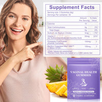 FSLHCY Premium Feminine Balance Gummies for Women - Hawaiian Pineapple Flavor Vaginal Probiotic Gummies for pH Balance Health & Immune Support Vegan, Gluten-Free (60 Gummies)