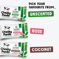 The Cheeky Panda Bamboo Facial Make Up Remover Wipes | Sustainable Face Wipes Eye Makeup Remover | Coconut Scented Pack of 25 Face Wipes | 99% Purified Water