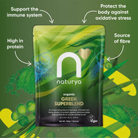 Naturya | Organic Green Superfood Powder Blend 250g | Alkaline, Vegan, Gluten-Free Superfood Powder