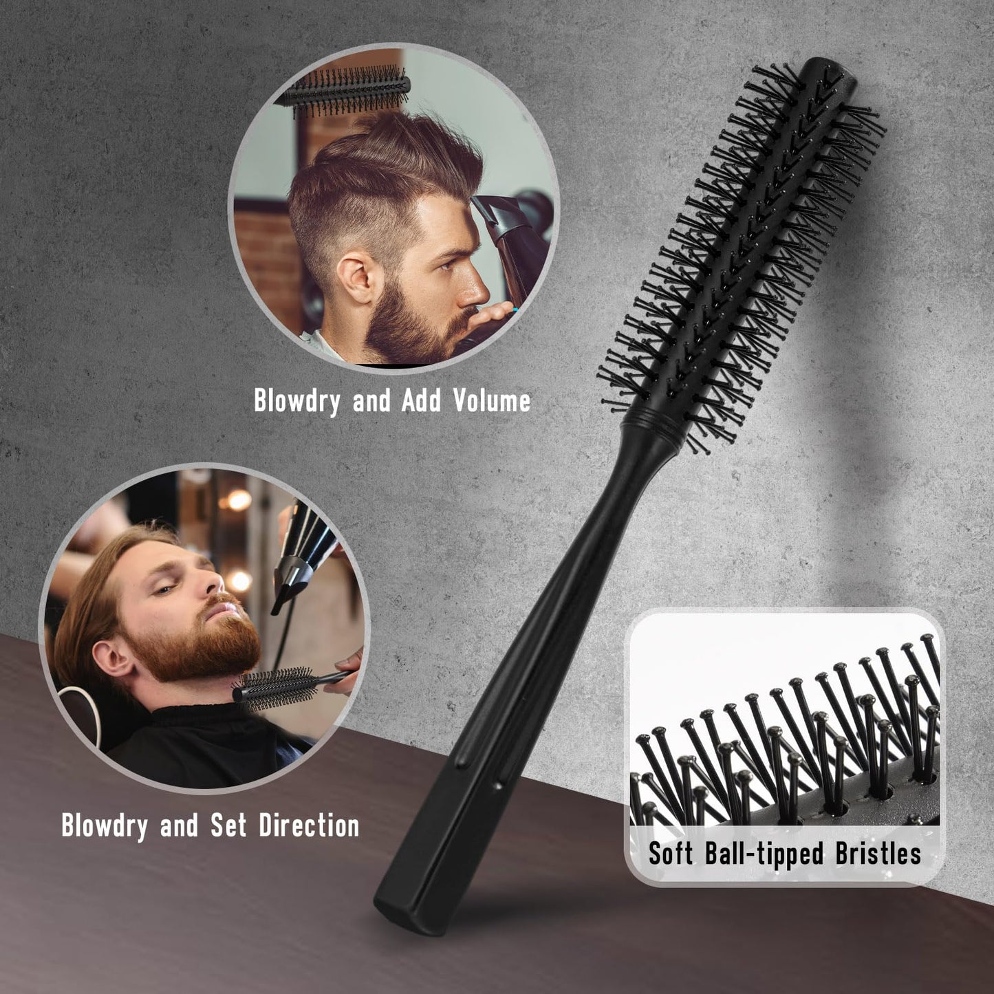 Dylapick Mens Hair Brush and Beard Brush Set,Boar Bristle Beard Brush Set
