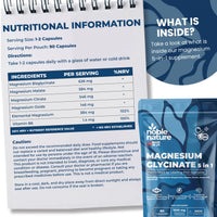 NobleNature Magnesium Glycinate 5-in-1 Complex Formulated by PhD Expert High Strength 1900mg Supplements as Bisglycinate, Malate, Citrate, Oxide & Vitamin B6-90 GMO Free Capsules, 384mg Elemental, UK Made (90)