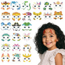 Makoto Nobu 24 Sheets Face Tattoos for Kids, Temporary Tattoo Stickers