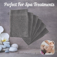 Adore Home 6 x Premium Quality Wash Mitts Absorbent Flannel Glove Face Mitt Body Scrub, Anthracite Grey