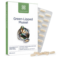 Healthspan Green-Lipped Mussel 500mg (120 Capsules) | for Bone & Cartilage Support | Added Vitamin C | Responsibly Sourced