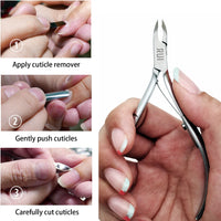 Rui Smiths Professional Cuticle Nippers | Precision Surgical-Grade Stainless Steel Cuticle Trimmer, French Handle D01 (Single Spring 4mm Jaw)