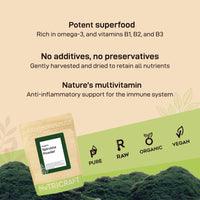NutriCraft Pure Organic Spirulina Powder - 250g, High Protein, Antioxidant-Rich, Superfood for Smoothies, Juices, and Baked Goods, No Additives or Preservatives, Natural Immune System Booster