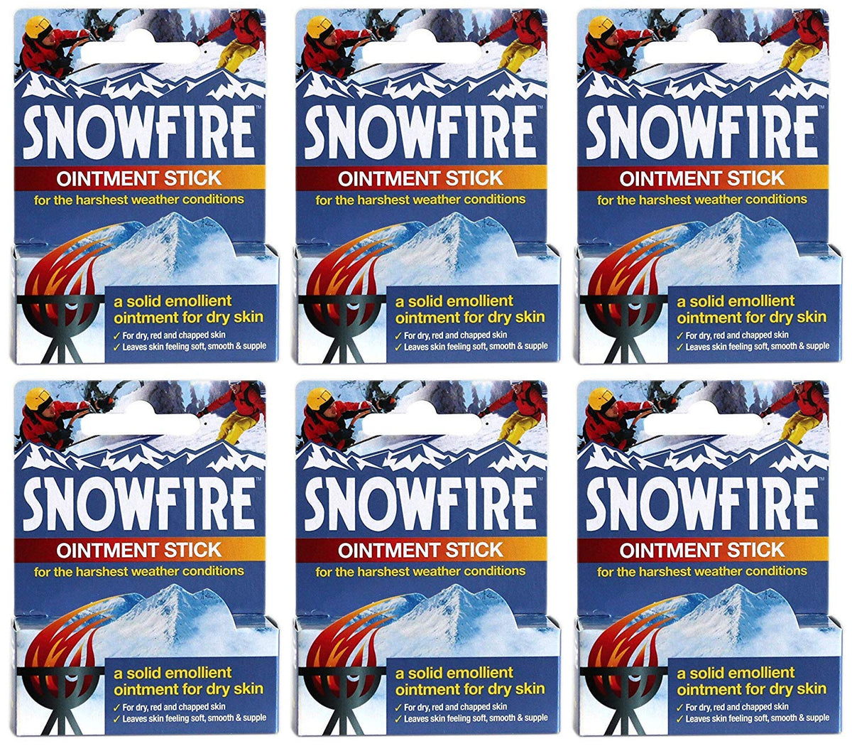 TruuMe 6 x Snowfire Ointment Stick - Solid emollient ointment for dry skin - More Options Available