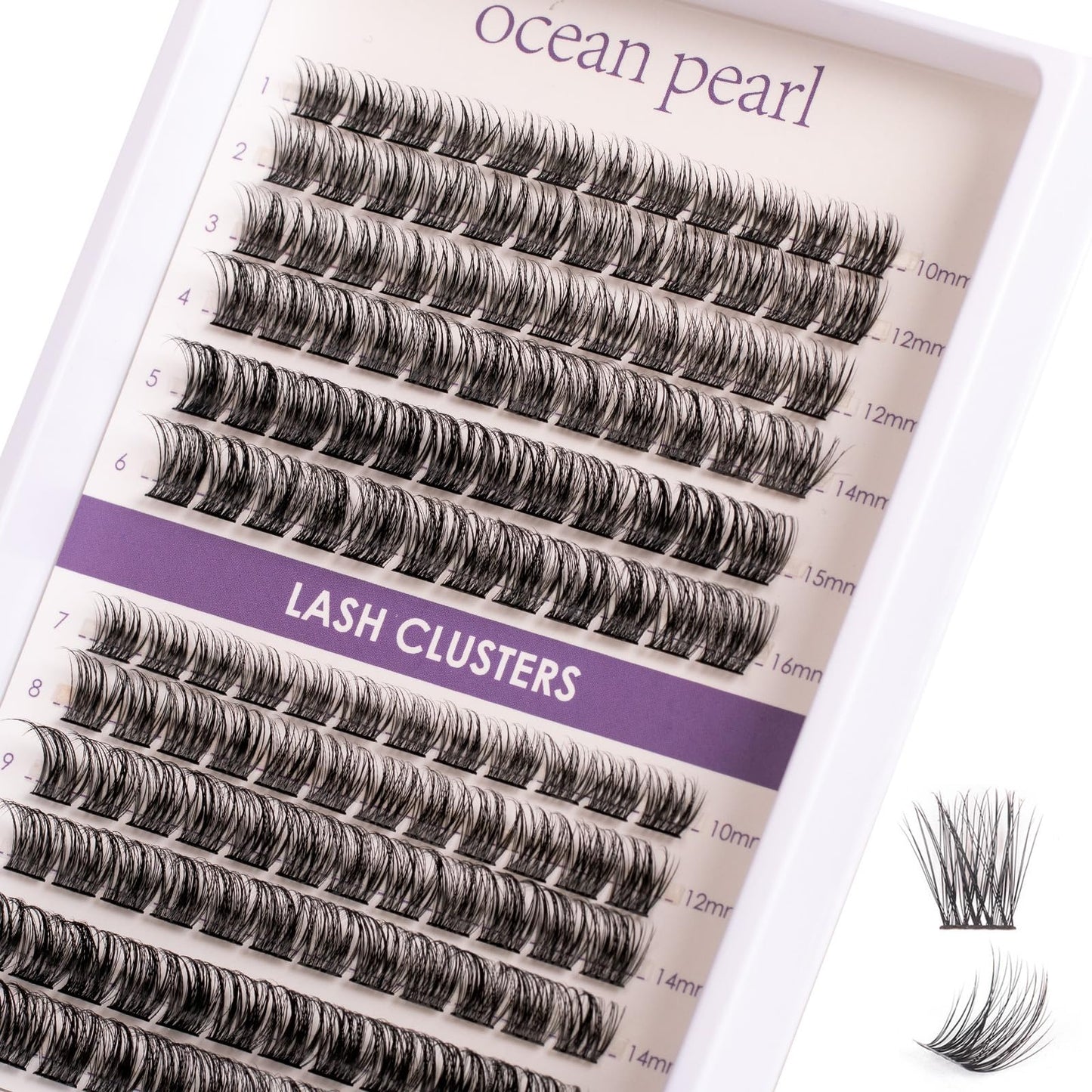 ocean pearl Ocean Pearl Cluster Lashes 144Clusters Individual Eyelashes 10-16mm Eyelash Extensions Natural Lash Clusters Long Lasting D Curl Eyelash Clusters DIY Lash Extensions for Beginners at Home-DM23