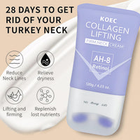 ANGEL SILK Collagen AH-8 Firming Neck Cream, Retinol Tightening & Lifting Neck Cream Contain Hexapeptide with Double Roller Massage, Reduce Wrinkles Fine Lines, Firm And Lift Sagging Skin 1pc