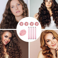 JBLJDWD 9 Pcs Heatless Blowout Rods, Heatless Curling Rod, Easy to Use Blowout Rods No Damage to Hair Heatless Curls for Curl Rods Women Long Hair Styling Tools for All Hair Pink