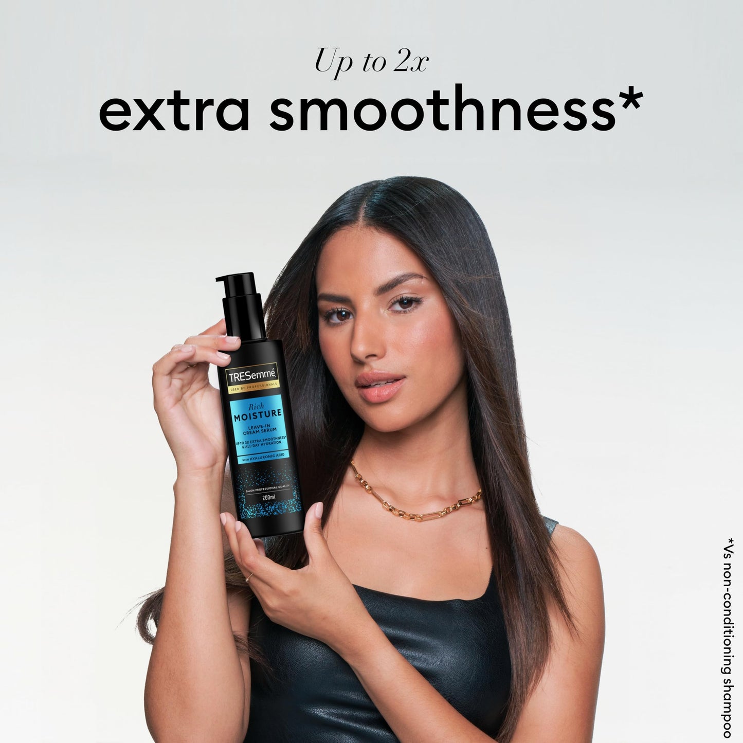 TRESemme Rich Moisture Leave-In Cream Hair Serum hair treatment with Hyaluronic Acid for up to 3x extra smoothness* & all-day hydration 200 ml