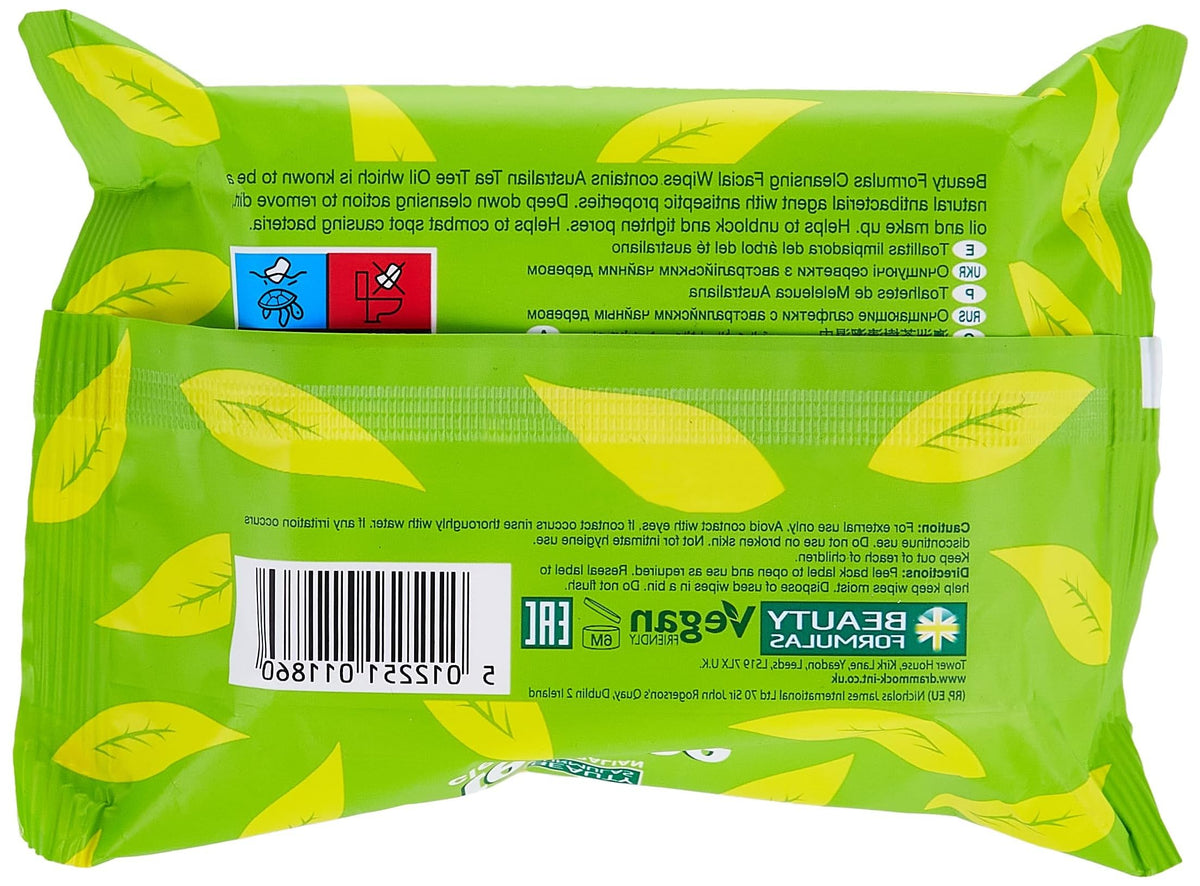 Beauty Formulas Australian Tea Tree Cleansing Wipes 30
